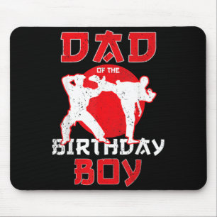 Dad Of The Birthday Karate Taekwondo Boy Martial Mouse Mat