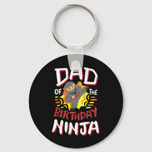 Dad Of The Birthday Ninja Karate Kids Bday Party F Key Ring