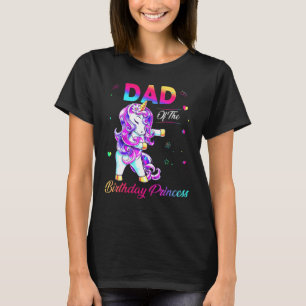 Dad Of The Birthday Princess Flossing Unicorn Men T-Shirt