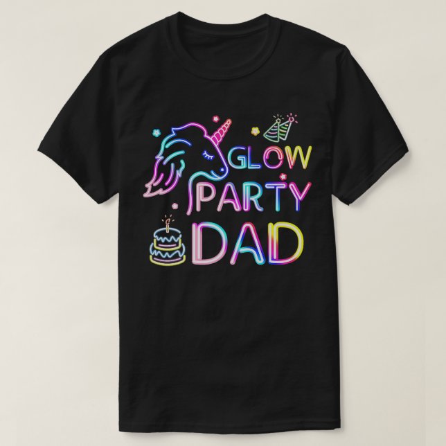 Dad Of The Birthday Unicorn Girl Matching Family B T-Shirt (Design Front)