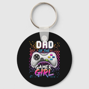 Dad Of The Gamer Girl Matching Video Game Birthday Key Ring