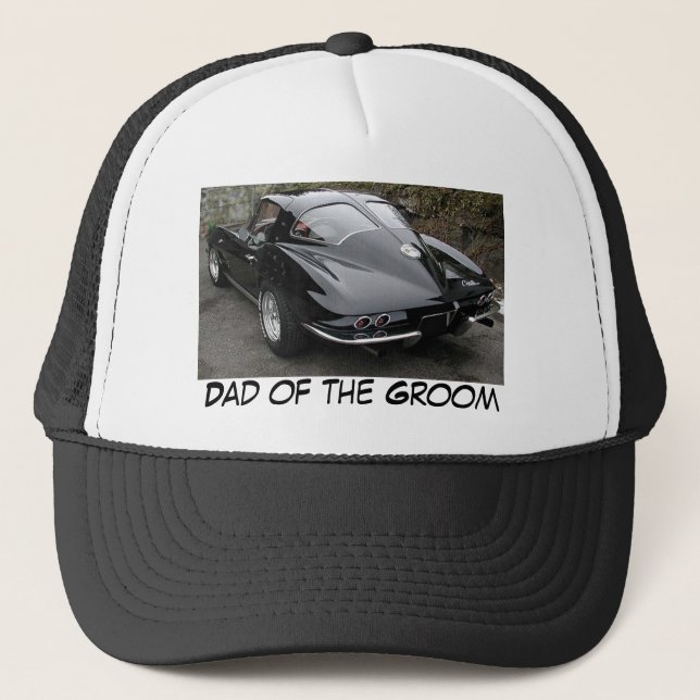 Dad of the Groom Corvette Trucker Hat (Front)