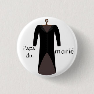 Dad of the groom swipes in 3 cm round badge