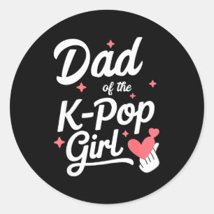 Dad Of The K P Girl K-p Fashion Men Classic Round Sticker