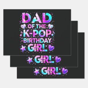 Dad Of The K-Pop Birthday Korean Music Wrapping Paper Sheet