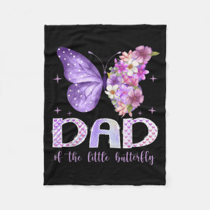 Dad of The Little Butterfly 1st Birthday Girl Fleece Blanket