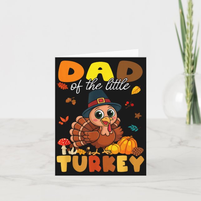 Dad Of The Little Turkey Thanksgiving Baby Shower  Card (Front)