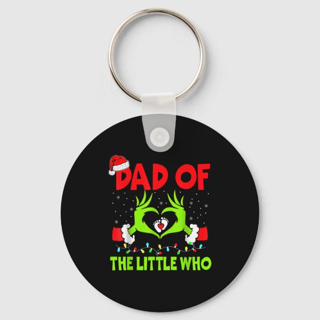 Dad Of The Little Who Funny Christmas Pregnancy An Key Ring (Front)