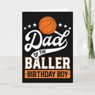 Dad Of The Ller Birthday Boy Sketll Themed Party Card