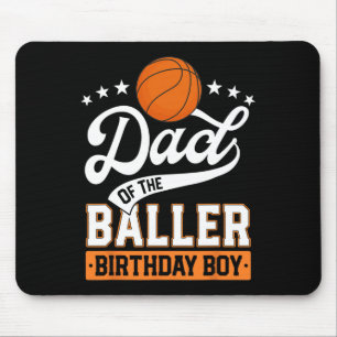 Dad Of The Ller Birthday Boy Sketll Themed Party Mouse Mat