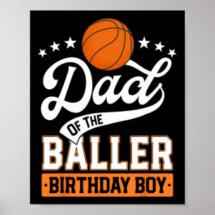 Dad Of The Ller Birthday Boy Sketll Themed Party Poster