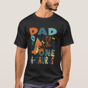 Dad Of The One A Saurus 2Nd Birthday Dinosaur Part T-Shirt