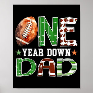 Dad Of The One Year Old 1st Birthday Boy Football Poster