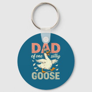 Dad of the silly goose first birthday party family key ring