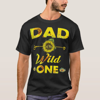 Dad Of The Wild One1St Birthday Sunflower Outfit  T-Shirt