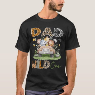 Dad of the Wild One 1St Birthday Safari Animals Tr T-Shirt