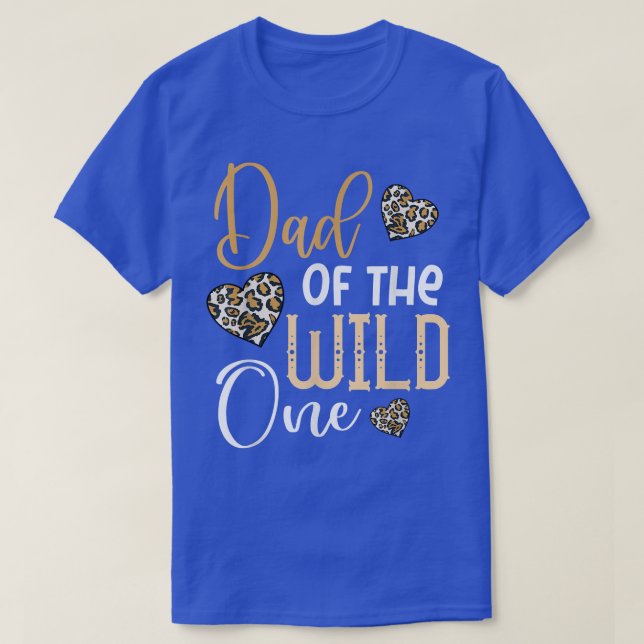 Dad OF THE WILD ONE First Birthday Leopard Heart M T-Shirt (Design Front)