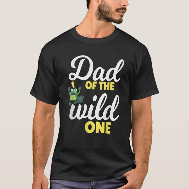 Dad of the Wild One Frog Crown Birthday First Thin T-Shirt (Front)