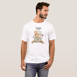Dad of the Wild One Jungle Safari Birthday T-Shirt