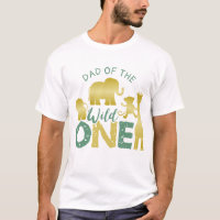 Dad of the Wild One Safari 1st Birthday Gold Green