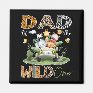 Dad Of The Wild One Safari Truck 1st Birthday Boy Magnet