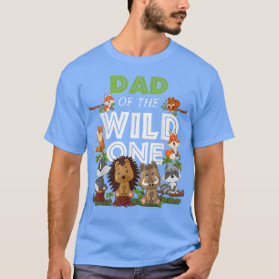 Dad of the Wild One Zoo Birthday Woodland Animals T-Shirt