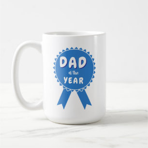 Dad of the Year Award Ribbon Design Coffee Mug