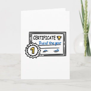 Dad of the Year certificate father's day Award Card