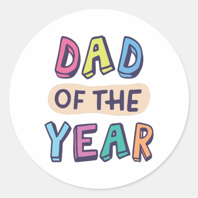 Dad of the Year Classic Round Sticker (Front)