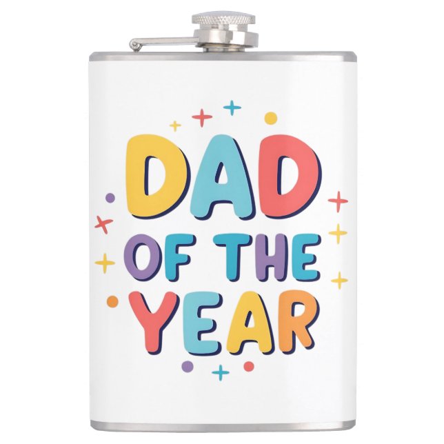 Dad of the Year – Funny Father’s Day Gift Hip Flask (Front)