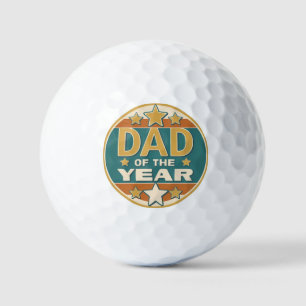 Dad of the Year Retro Badge – Father’s Day Gift Golf Balls
