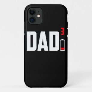 Dad of Three 3 Cubed design Low Battery Gift for Case-Mate iPhone Case