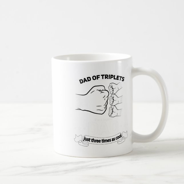 Dad Of Triplets Announcement Fathers Day Daddy Tri Coffee Mug (Right)