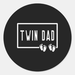 Dad Of Twins 2 Two Children Papa Daddy Father'S Da Classic Round Sticker