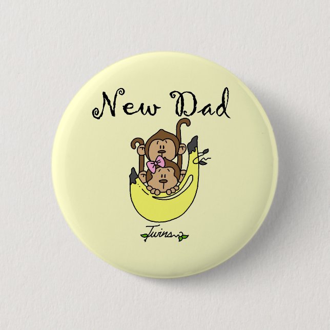 Dad of Twins Boy and Girl Tshirts and Gifts 6 Cm Round Badge (Front)