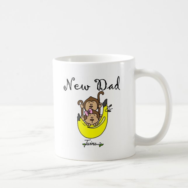 Dad of Twins Boy and Girl Tshirts and Gifts Coffee Mug (Right)