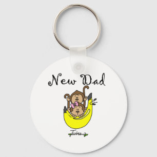Dad of Twins Boy and Girl Tshirts and Gifts Key Ring