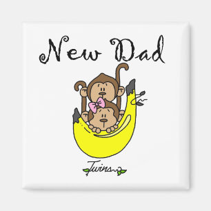 Dad of Twins Boy and Girl Tshirts and Gifts Magnet