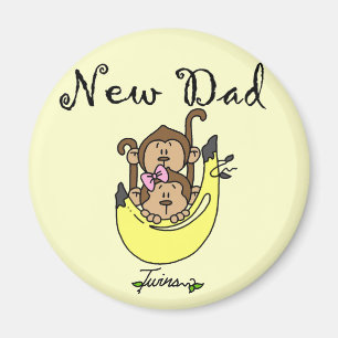 Dad of Twins Boy and Girl Tshirts and Gifts Magnet