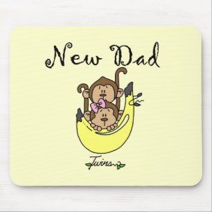 Dad of Twins Boy and Girl Tshirts and Gifts Mouse Mat