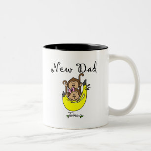 Dad of Twins Boy and Girl Tshirts and Gifts Two-Tone Coffee Mug