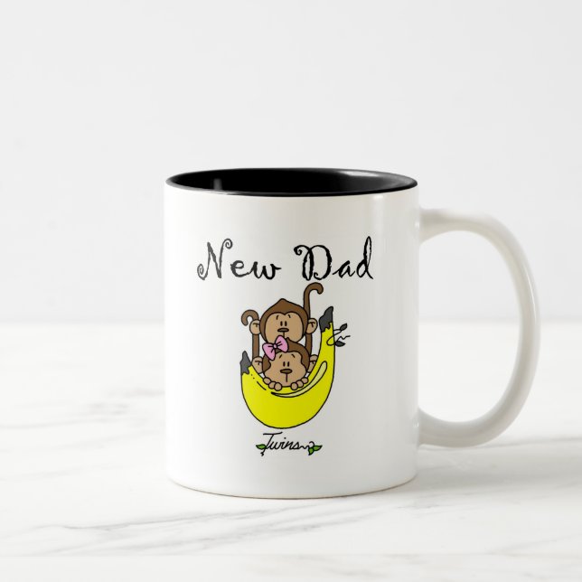 Dad of Twins Boy and Girl Tshirts and Gifts Two-Tone Coffee Mug (Right)