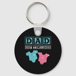 Dad Of Twins Family Daddy Fathers Day Future Paren Key Ring
