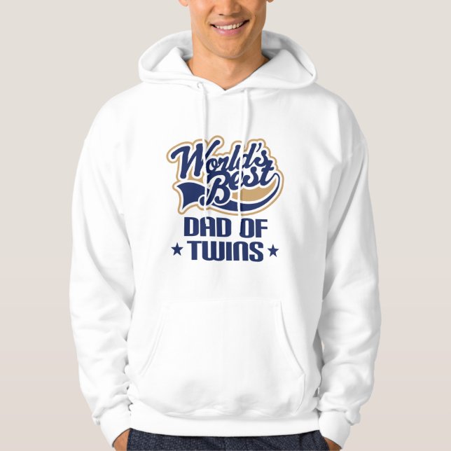 Dad Of Twins (Worlds Best) Father's Day Gift Hoodie (Front)