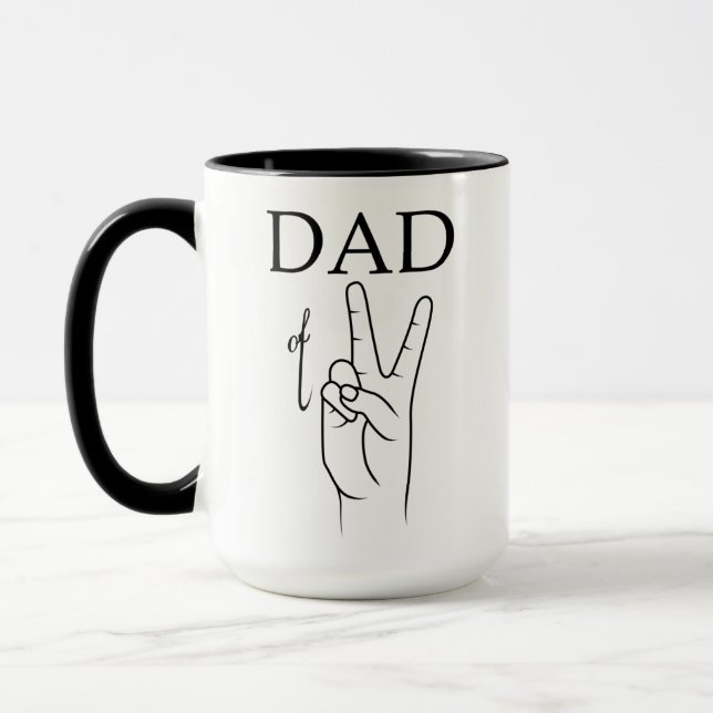 DAD OF TWO, Dad of twins, Dad of three Mug (Left)