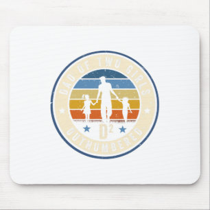 Dad Of Two Girls Outnumbered D2 Squared Fathers Da Mouse Mat