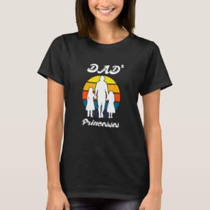 Dad Of Two Princesses For Dad Best Dad Squard Firs T-Shirt