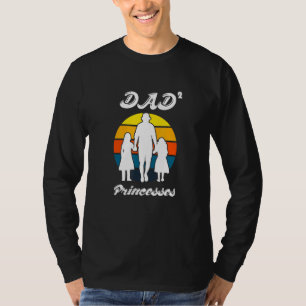 Dad Of Two Princesses For Dad Best Dad Squard Firs T-Shirt