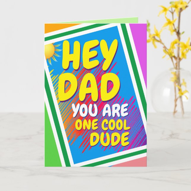 DAD - One Cool Dude Card (Yellow Flower)