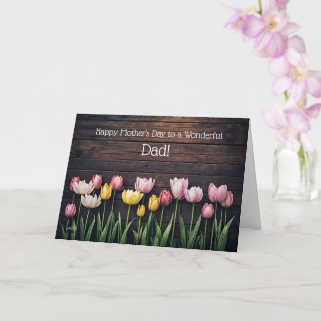 Dad or Father Happy Mothers Day  Card (Orchid)